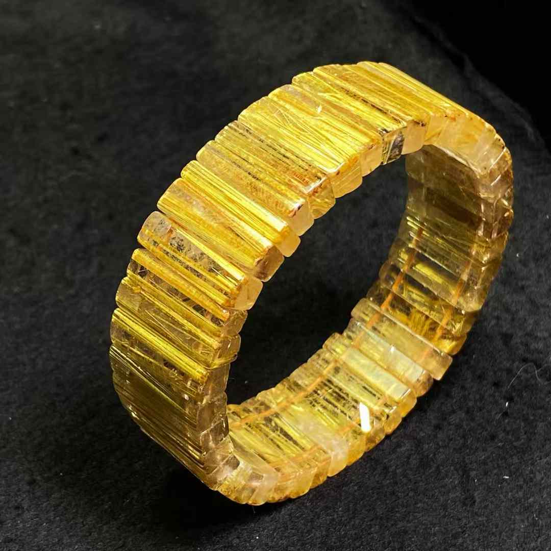 Natural titanium crystal hand row, smooth hair, specifications: 20*5*6 mm, weight: 70 grams
