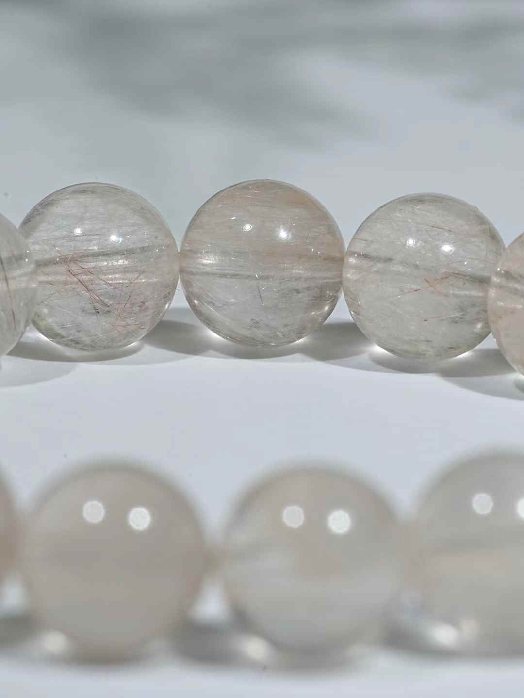 Rare cat's eye white rabbit hair bracelet 10.5mm