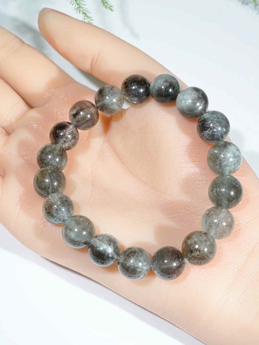 Aquamarine Black Flash Bracelet 10.7mm