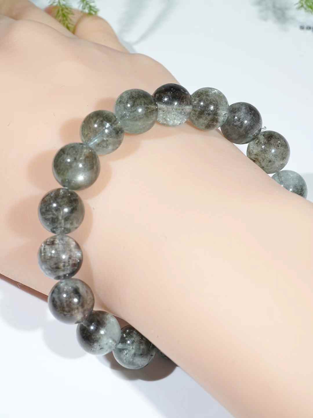 Aquamarine Black Flash Bracelet 10.7mm