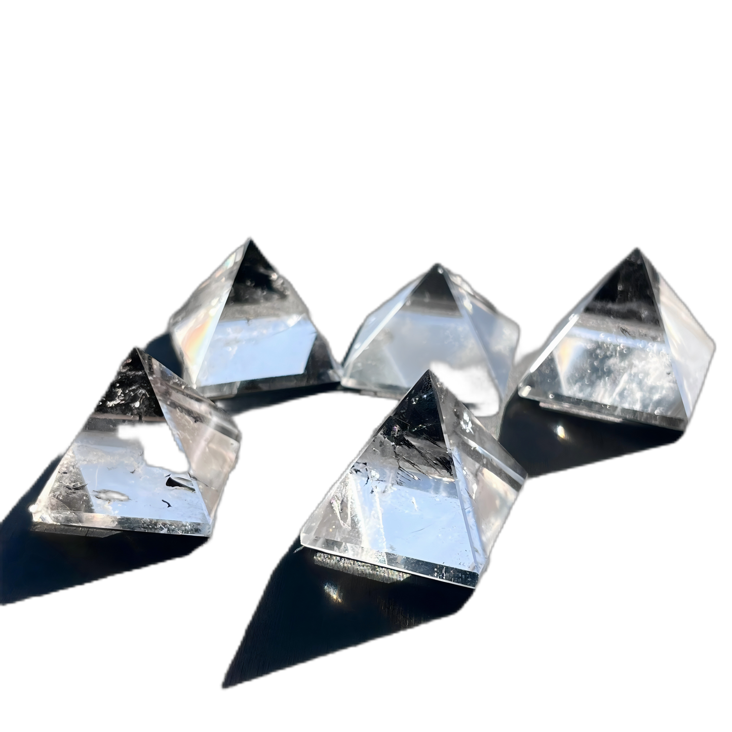 Natural white crystal pyramid ornaments