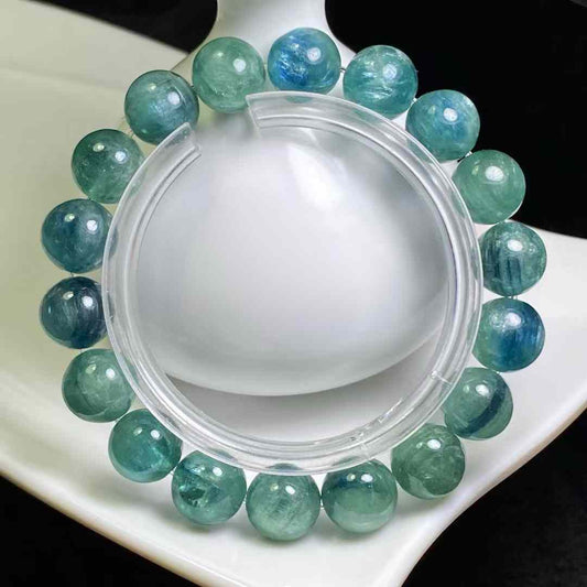 Natural blue-green crystal bracelet, size: 11mm, weight: 46.7g