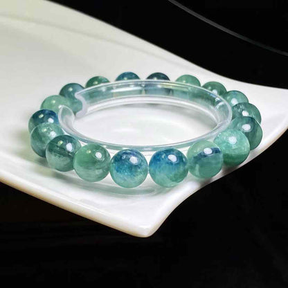 Natural blue-green crystal bracelet, size: 11mm, weight: 46.7g