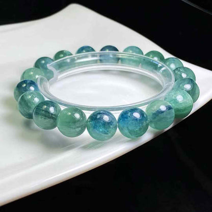 Natural blue-green crystal bracelet, size: 11mm, weight: 46.7g