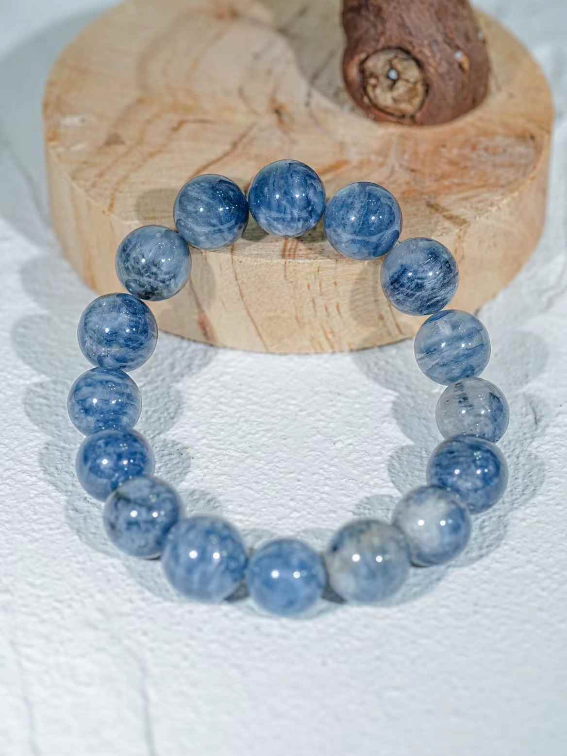 Blue rabbit hair melaleuca bracelet size 12.5mm