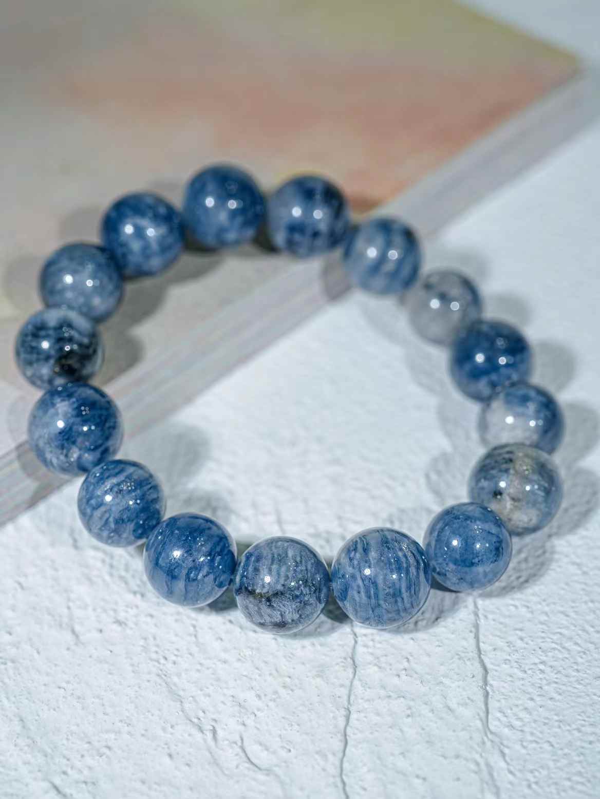 Blue rabbit hair melaleuca bracelet size 12.5mm