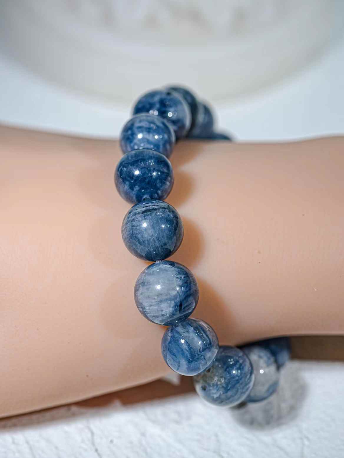 Blue rabbit hair melaleuca bracelet size 12.5mm