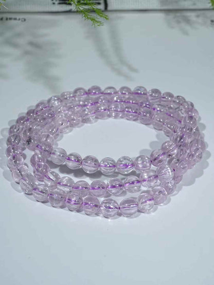 Purple lithium Hui three circle bracelet 6mm