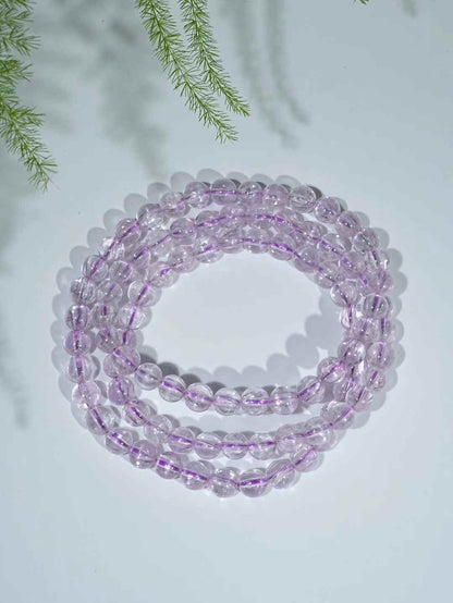 Purple lithium Hui three circle bracelet 6mm