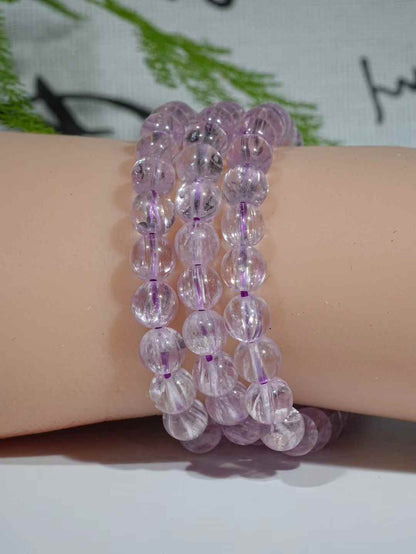 Purple lithium Hui three circle bracelet 6mm