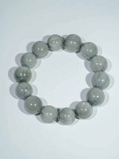 Grey rabbit hair bracelet 12.4-14.2mm