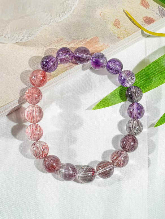 Fine gradient purple super seven bracelet 9.2mm