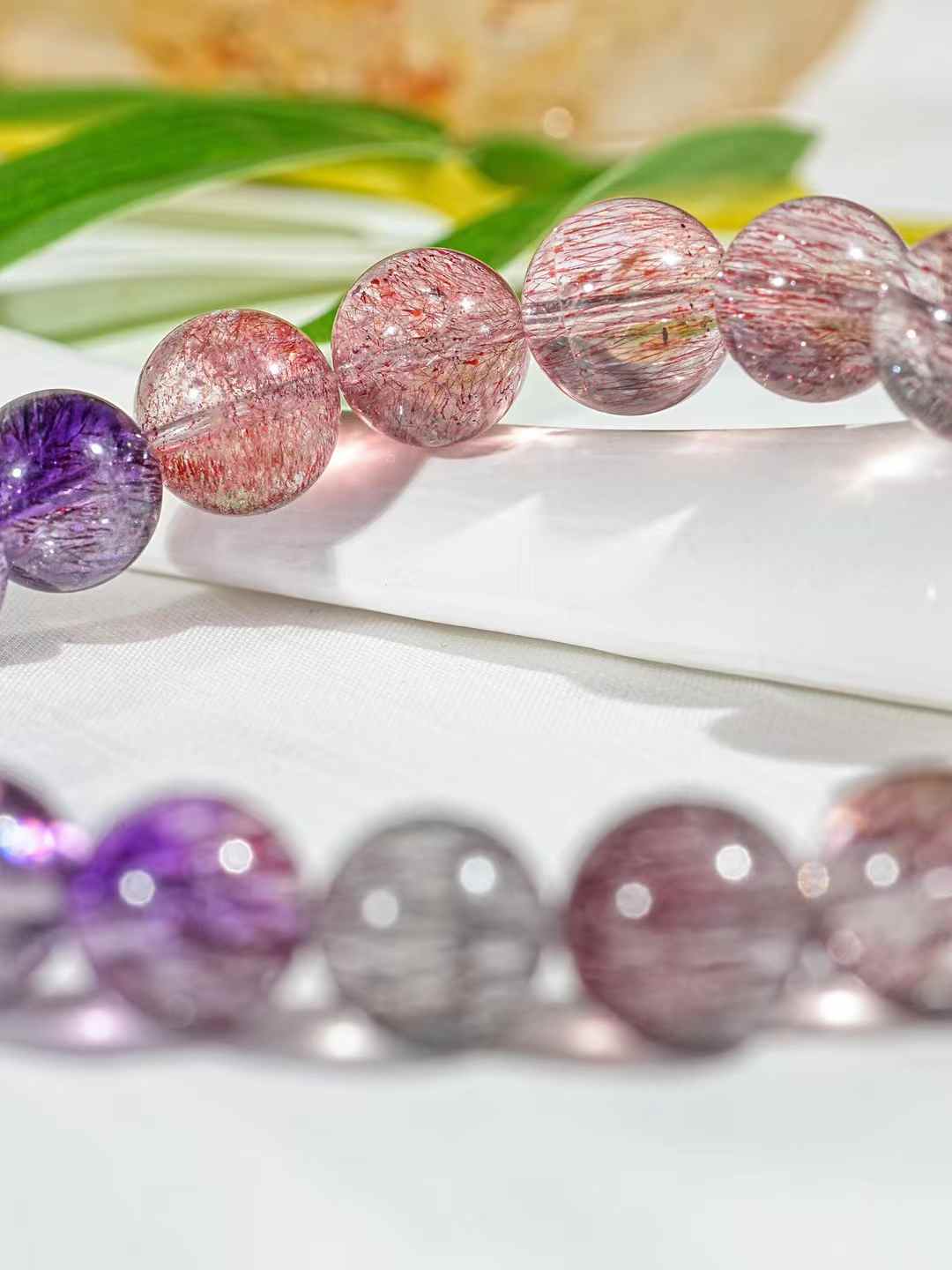 Fine gradient purple super seven bracelet 9.2mm