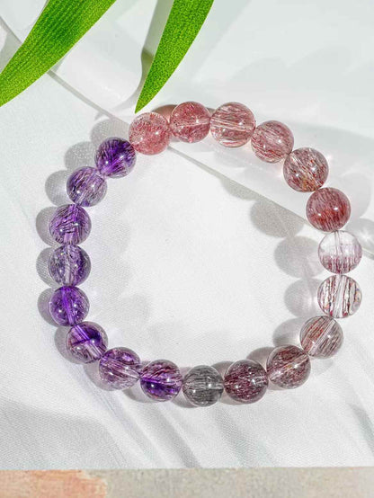 Fine gradient purple super seven bracelet 9.2mm