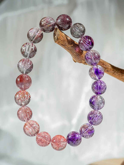 Fine gradient purple super seven bracelet 9.2mm