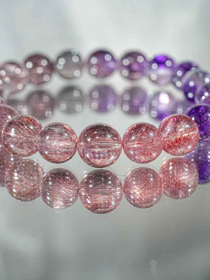 Fine gradient purple super seven bracelet 9.2mm