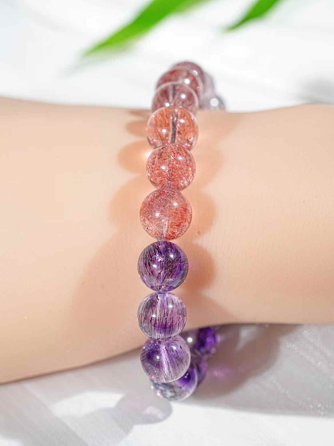 Fine gradient purple super seven bracelet 9.2mm