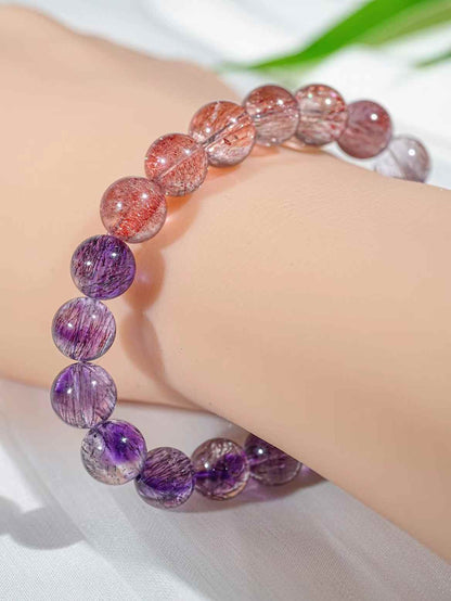 Fine gradient purple super seven bracelet 9.2mm