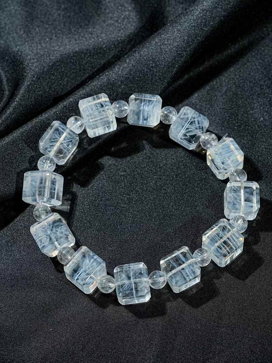 Blue needle sugar cube bracelet 11.8mm