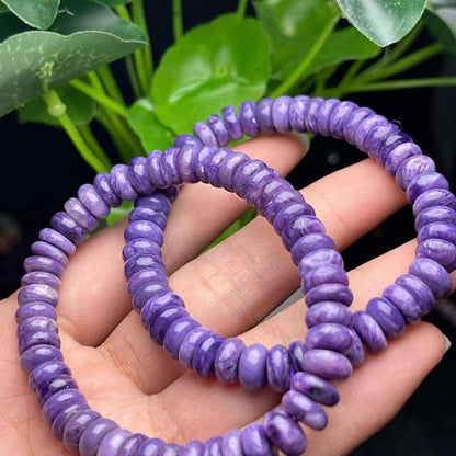 Purple dragon crystal disc bead single loop bracelet