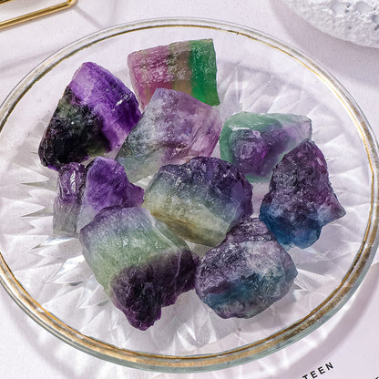 Natural colored fluorite crystal demagnetizing stone ornaments